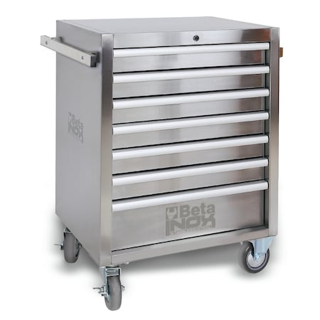 Beta C04TSS/7 Stainless Steel Mobile Roller Cabinet with 7 Drawers 024003077